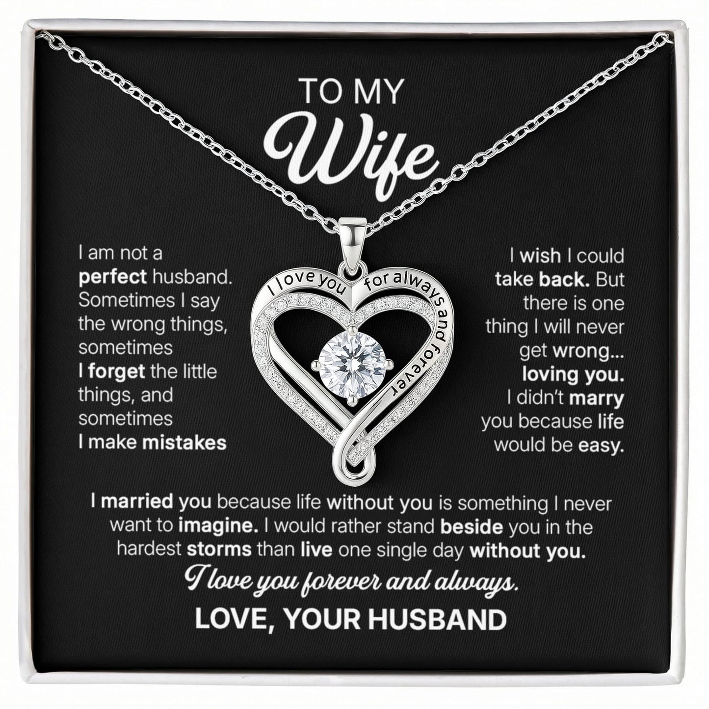 To My Beautiful Wife Necklace – My Safe Place My Calm In Chaos Forever