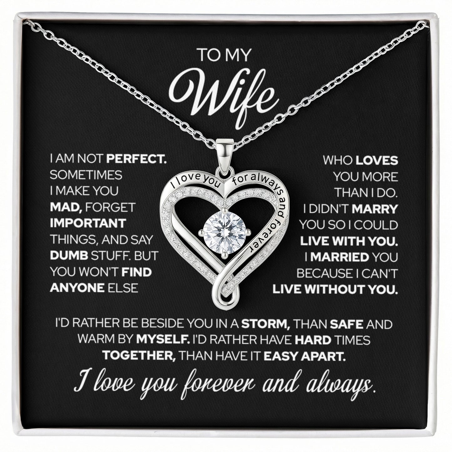 To My Beautiful Wife Necklace – Beside You In Every Storm Forever