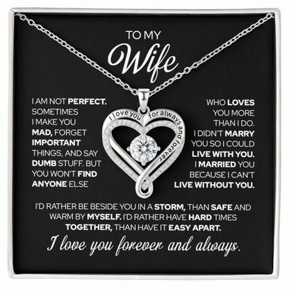 To My Beautiful Wife Necklace – Beside You In Every Storm Forever