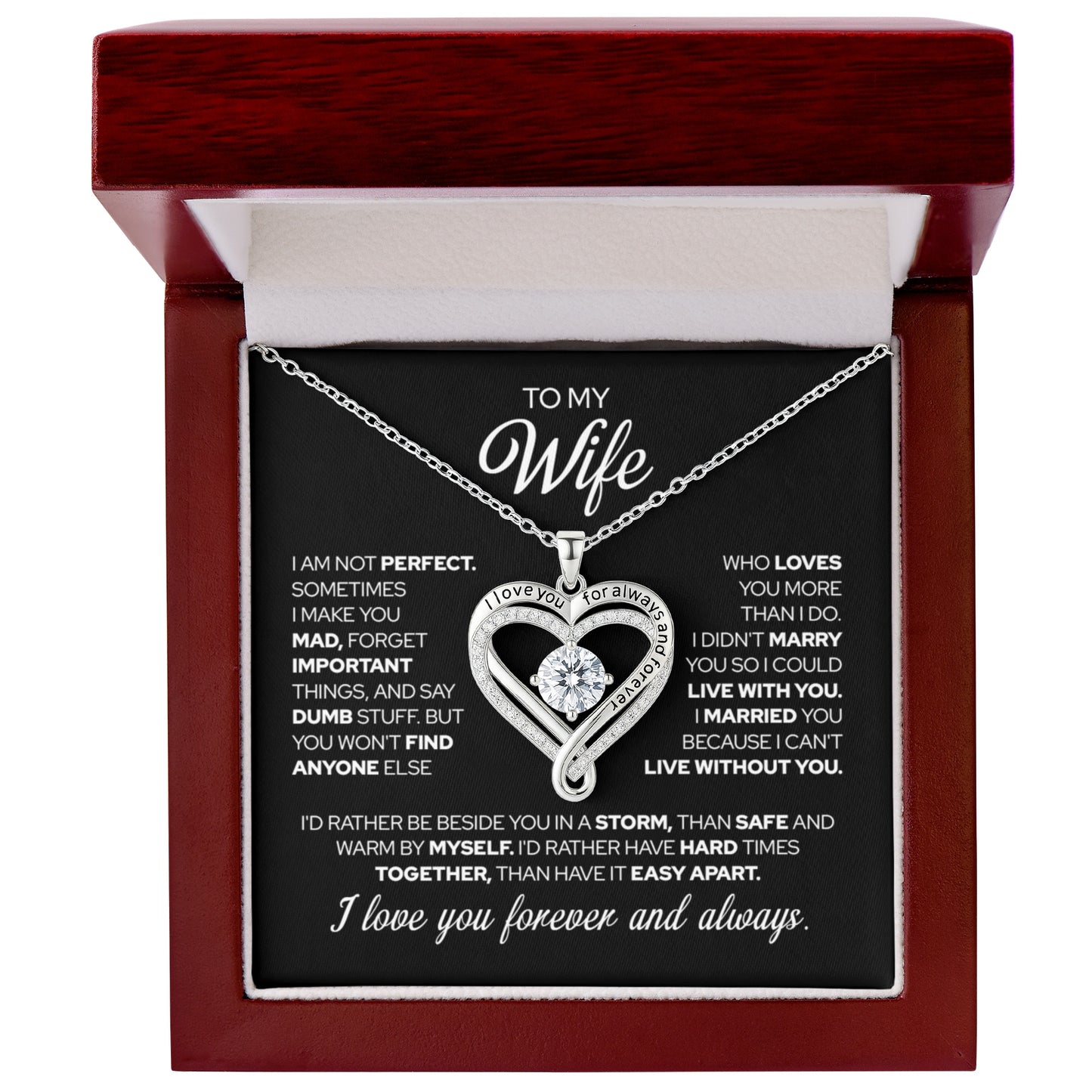 To My Beautiful Wife Necklace – Beside You In Every Storm Forever