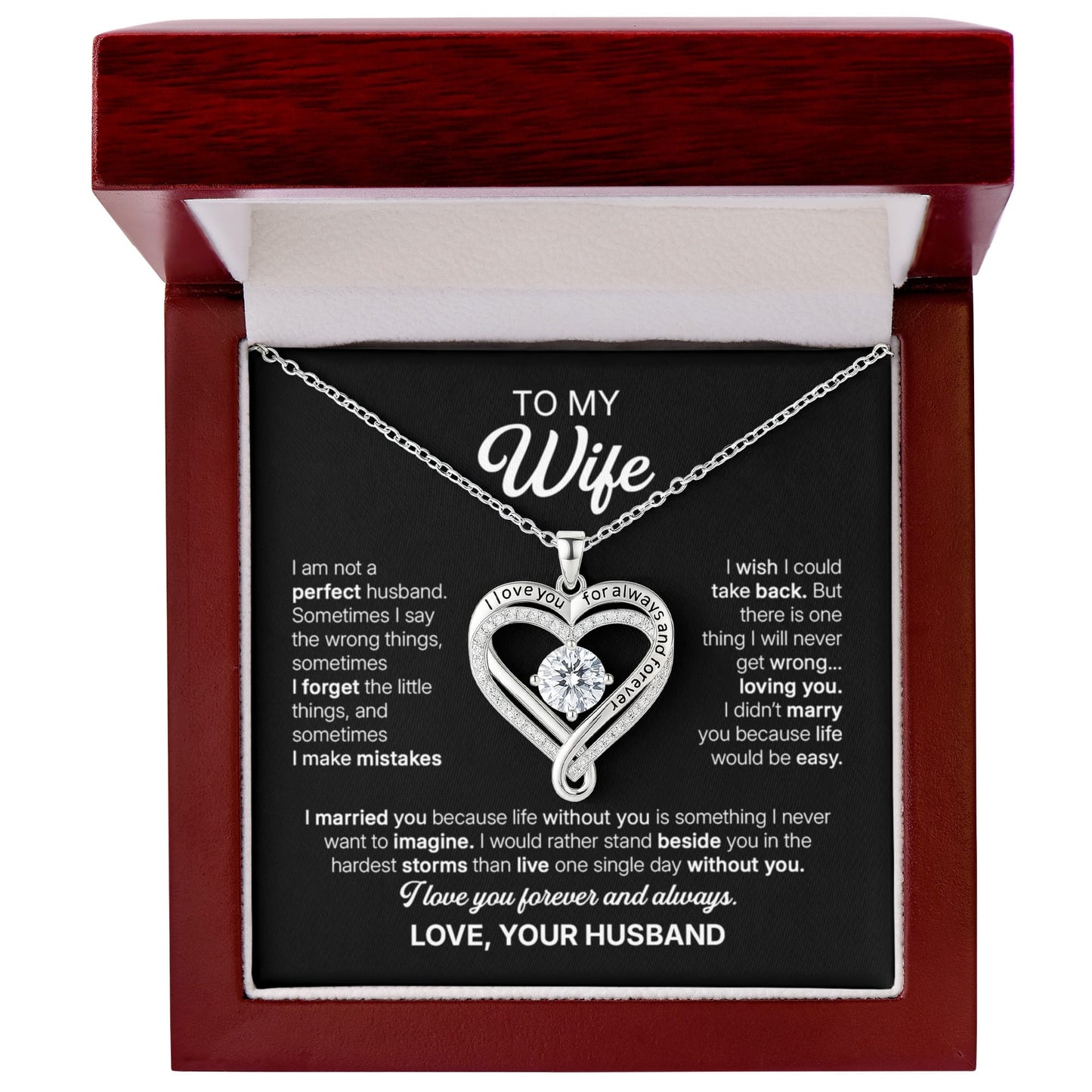 To My Beautiful Wife Necklace – My Safe Place My Calm In Chaos Forever