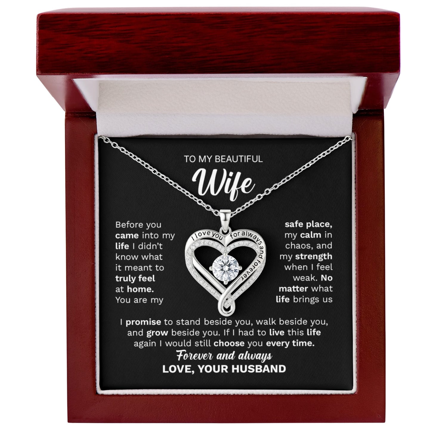 To My Beautiful Wife Necklace – You Are My Safe Place Forever