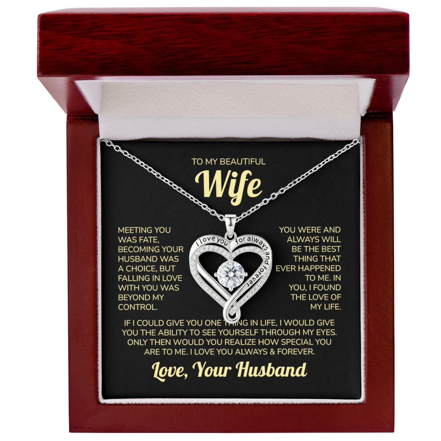 To My Beautiful Wife Necklace – I Found the Love of My Life Gift from Husband