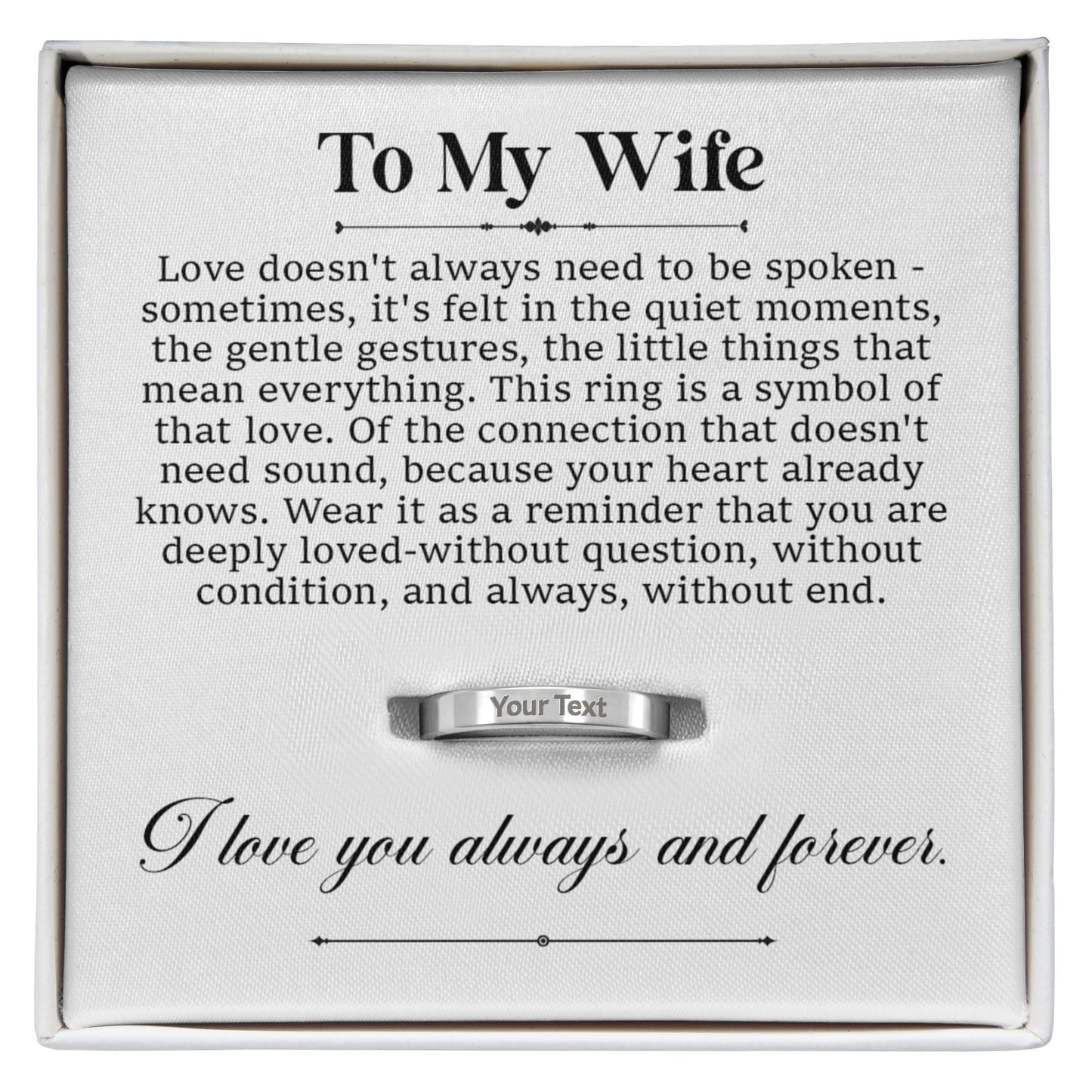 I Love You Always & Forever” – Personalized Ring for Wife