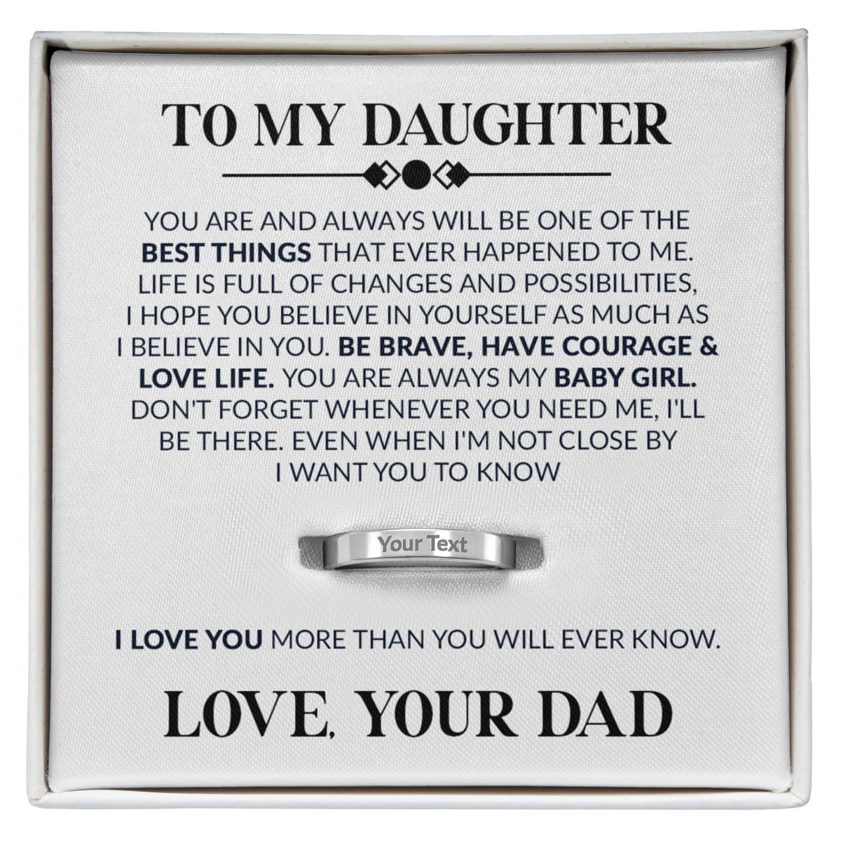 To My Daughter – I Love You More Than You'll Ever Know Personalized Ring