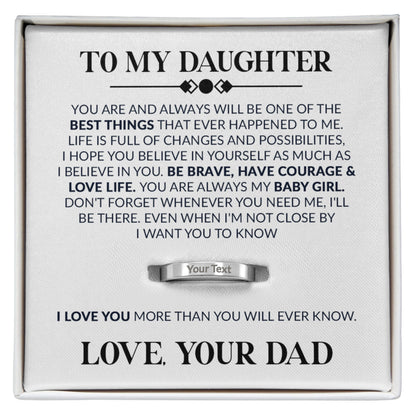 To My Daughter – I Love You More Than You'll Ever Know Personalized Ring