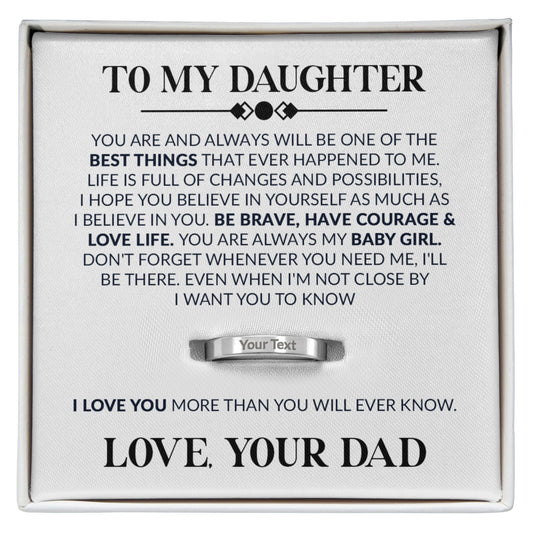 To My Daughter – I Love You More Than You'll Ever Know Personalized Ring