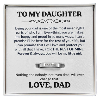 To My Daughter – Forever & Always My Little Girl Personalized Ring