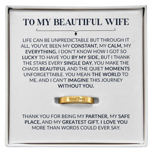 You’ve Been My Constant, My Calm, My Everything” – Personalized Ring for Wife
