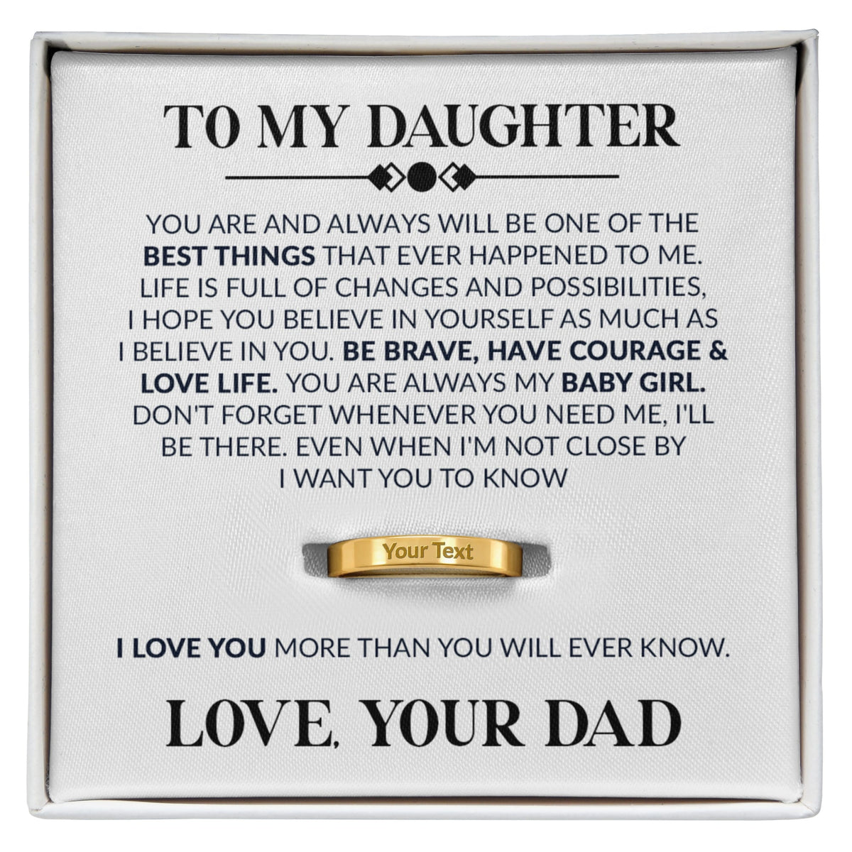 To My Daughter – I Love You More Than You'll Ever Know Personalized Ring