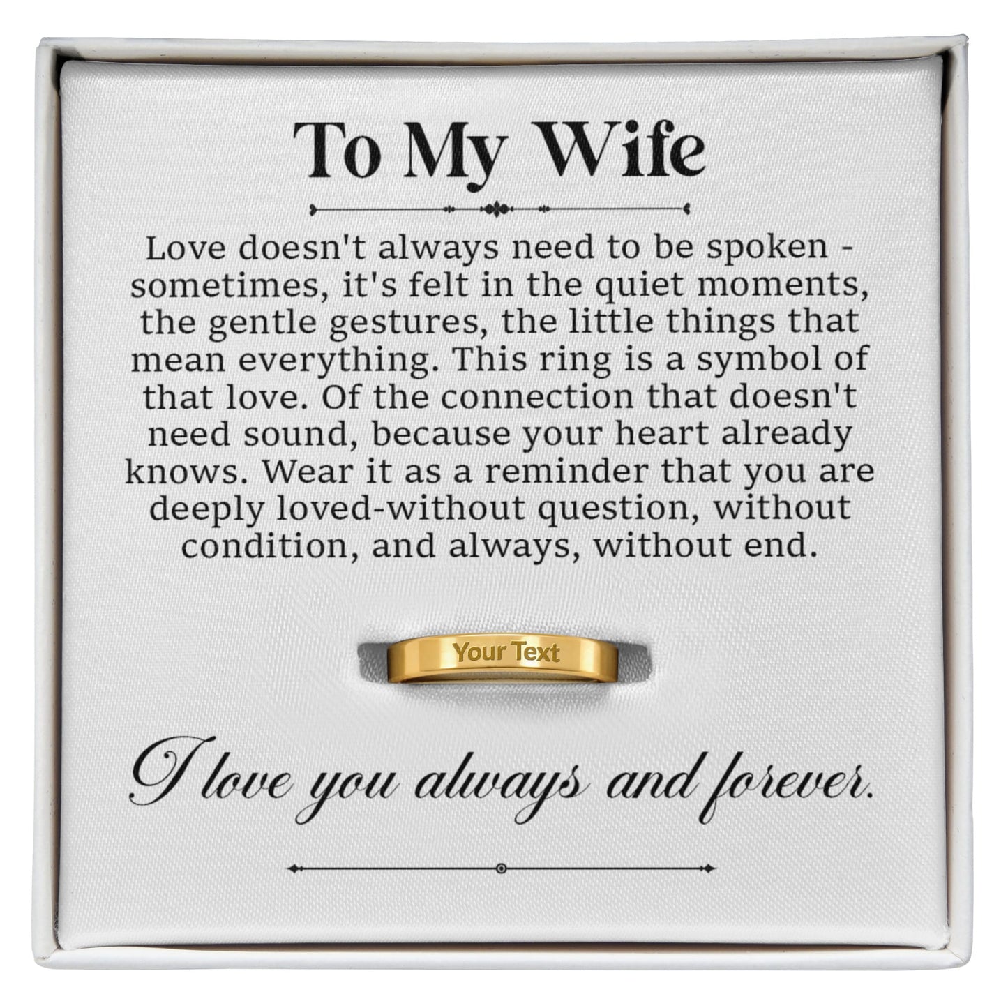 I Love You Always & Forever” – Personalized Ring for Wife