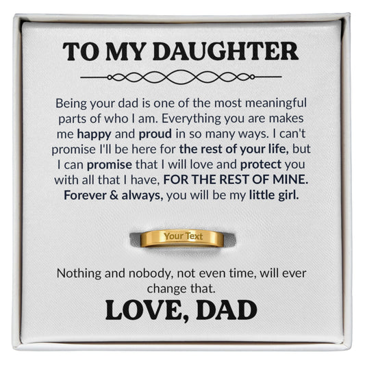 To My Daughter – Forever & Always My Little Girl Personalized Ring