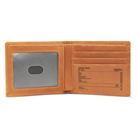 Jesus Paid It All – Engraved Leather Wallet ✝️