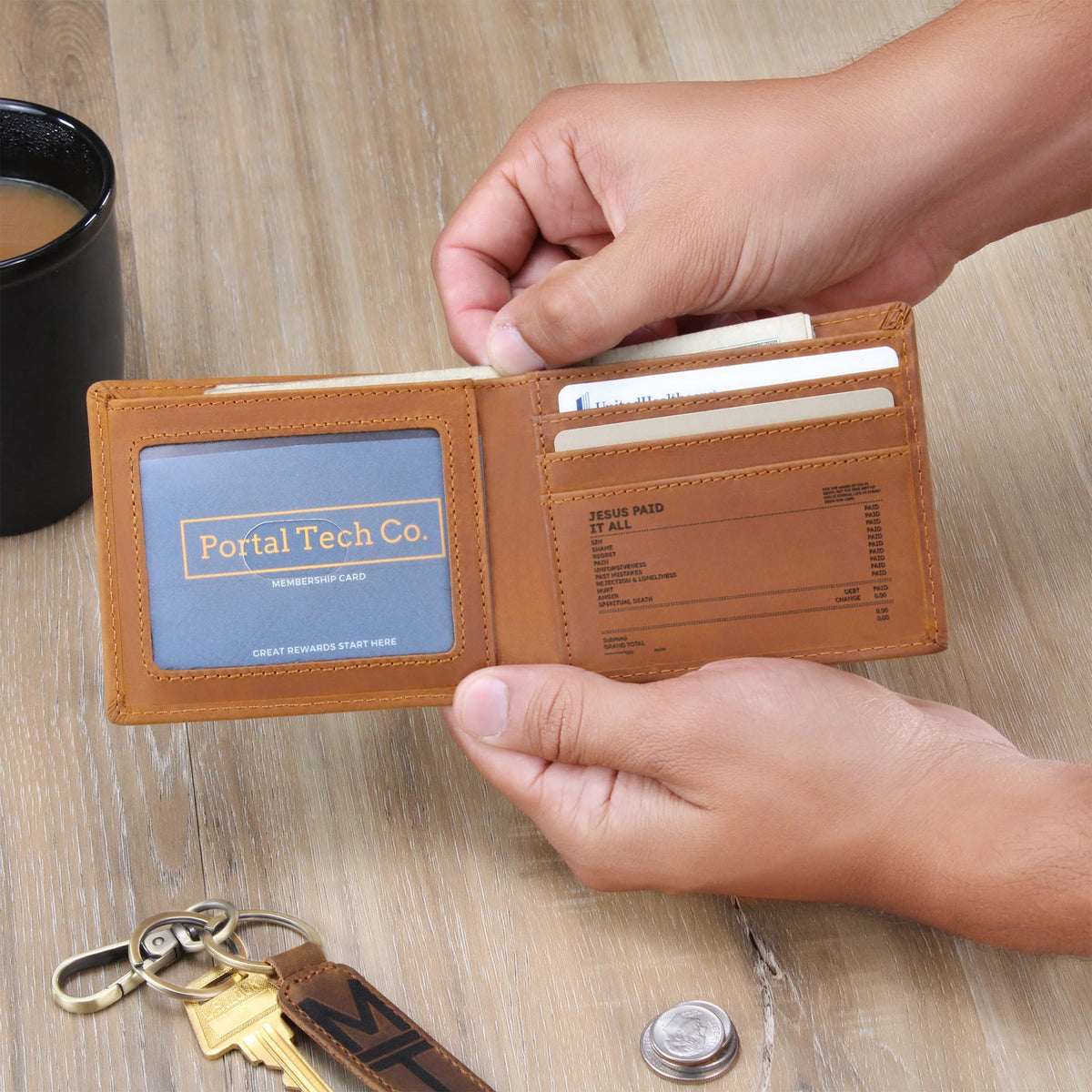 Jesus Paid It All – Engraved Leather Wallet ✝️