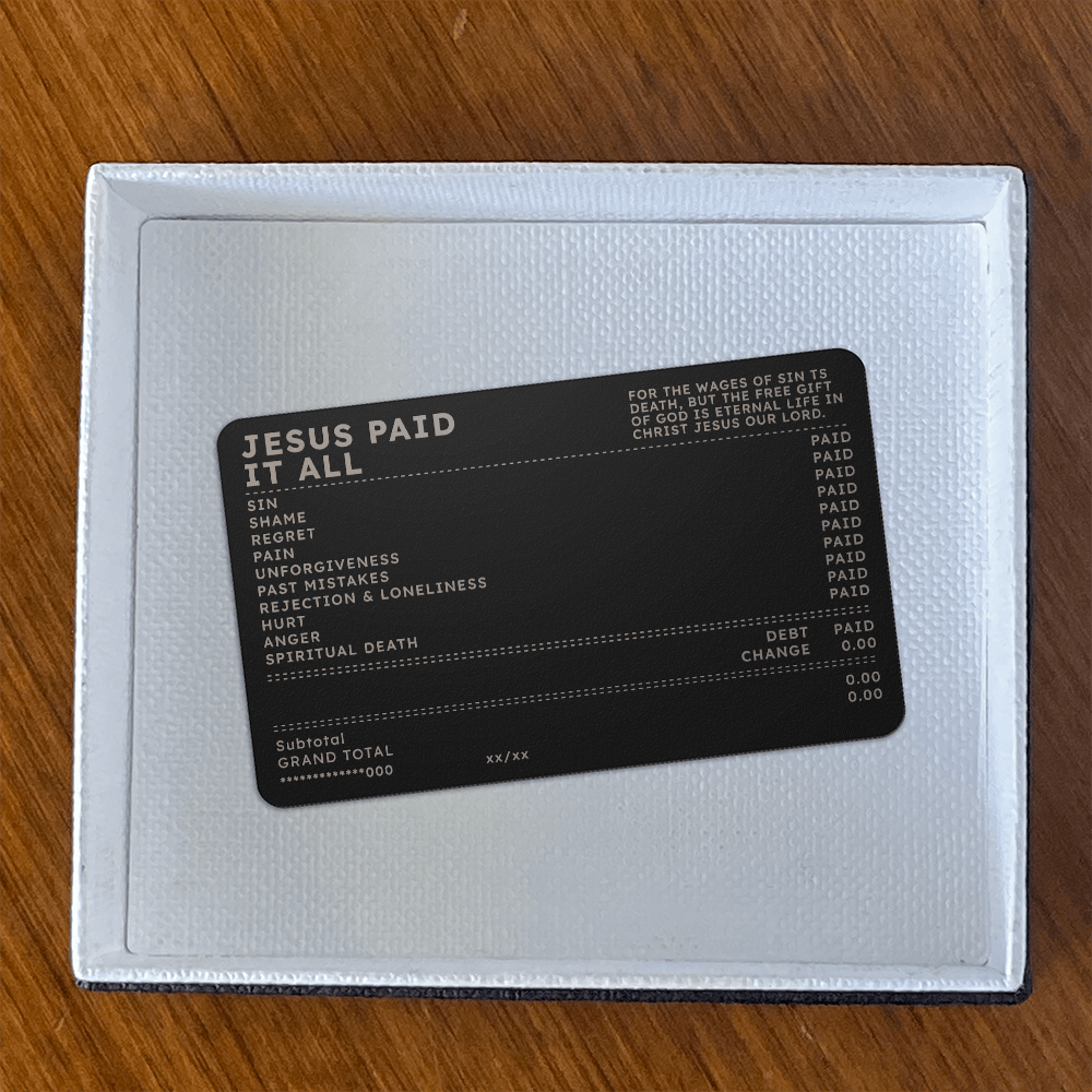 Jesus Paid It All – Engraved Metal Wallet Card ✝️