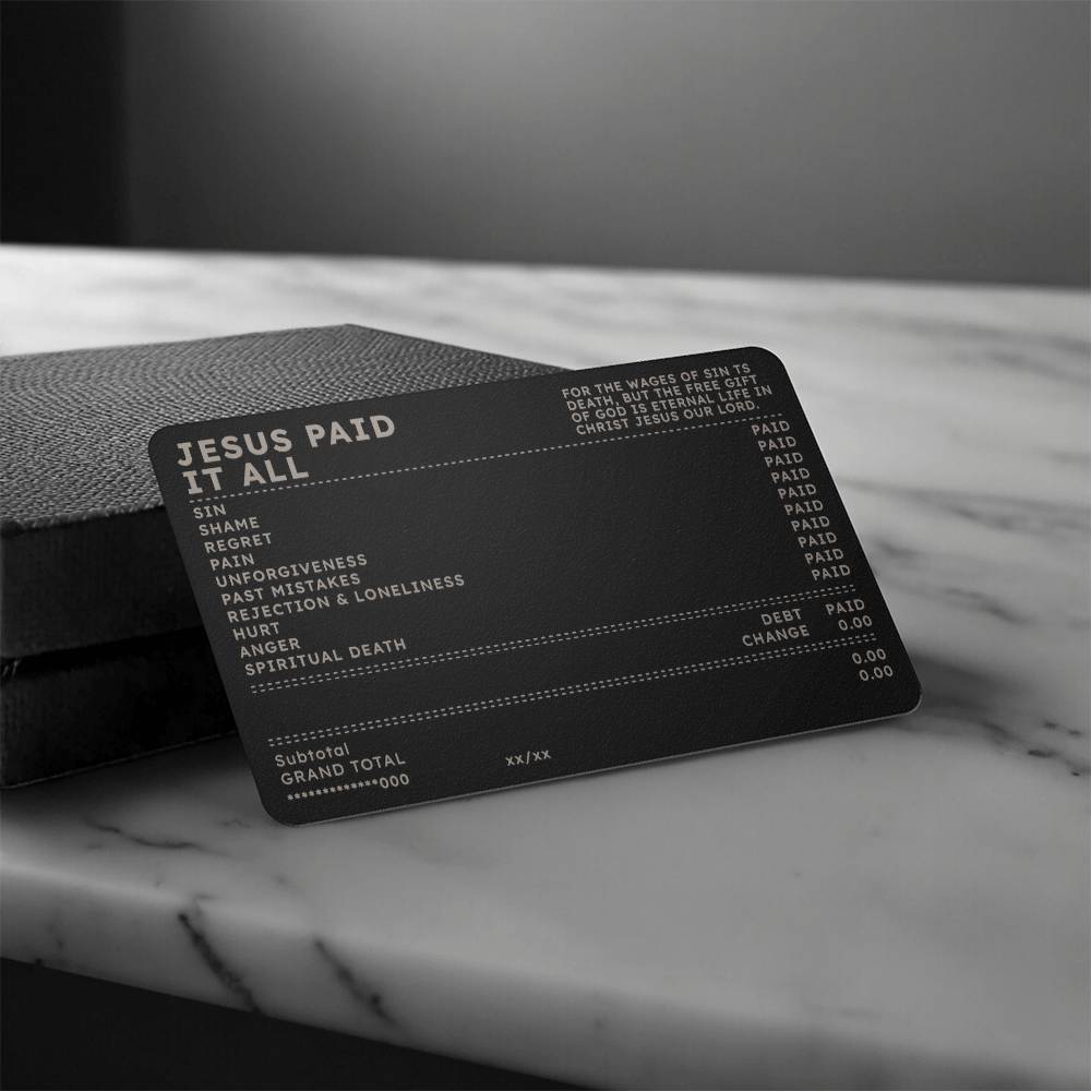 Jesus Paid It All – Engraved Metal Wallet Card ✝️