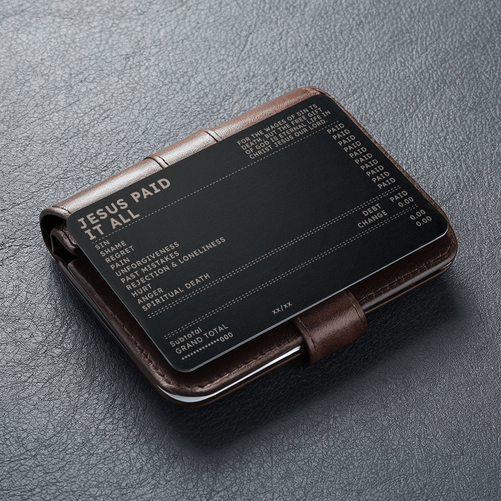 Jesus Paid It All – Engraved Metal Wallet Card ✝️
