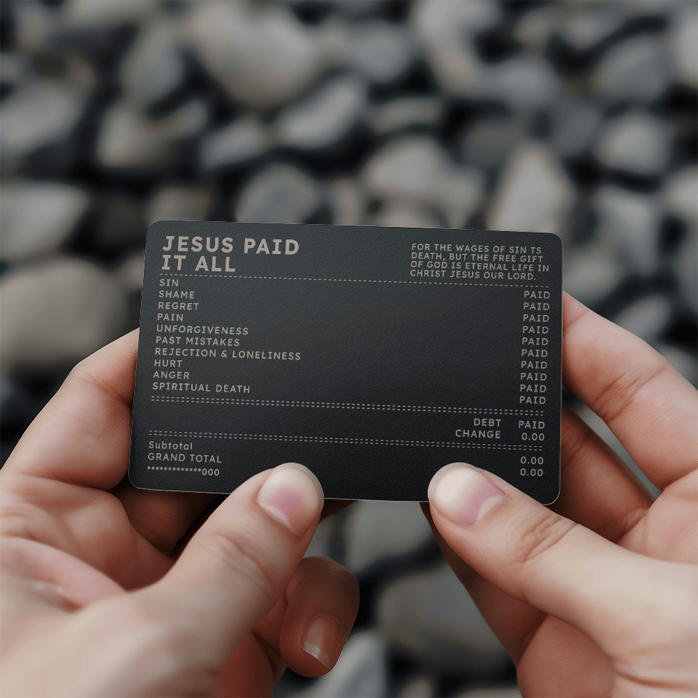 Jesus Paid It All – Engraved Metal Wallet Card ✝️