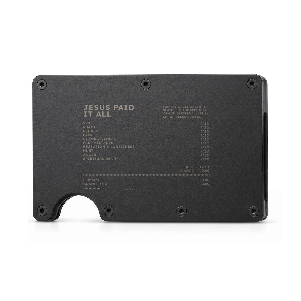 Jesus Paid It All – Engraved Metal Wallet ✝️