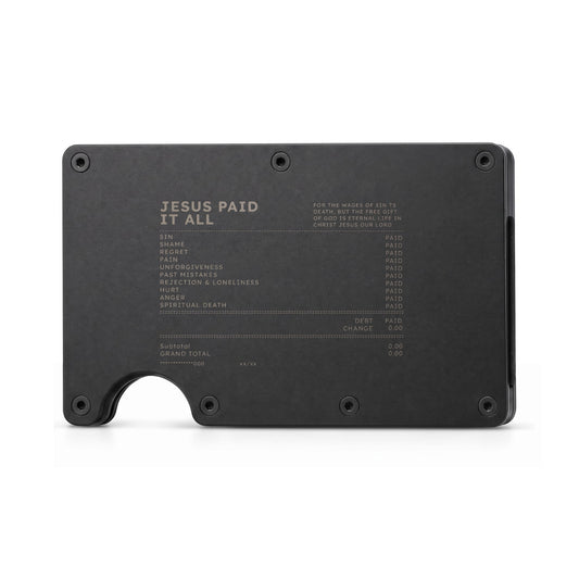 Jesus Paid It All – Engraved Metal Wallet ✝️