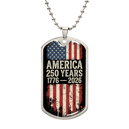 America 250th Anniversary Dog Tag Necklace