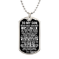 To My Son – I Believe In You Dog Tag Necklace Gift