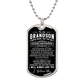 To My Grandson Dog Tag Necklace — You Are Valuable and Powerful, Love from Grandpa