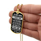 Dad to Son Dog Tag Necklace — Gift for Son