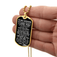 To My Godson – I Love You More Than Words Can Say Dog Tag Necklace