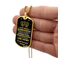 To My Granddaughter – Your Crown Will Never Fall Dog Tag Necklace