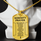 Serenity Prayer Dog Tag Necklace – Christian Faith Gift for Men
