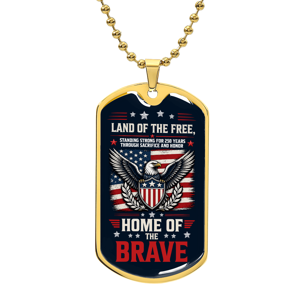 Land of the Free Dog Tag – Patriotic Veteran Gift