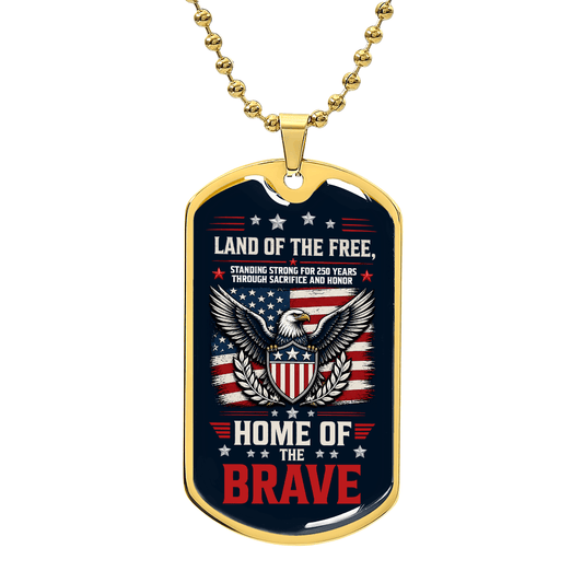 Land of the Free Dog Tag – Patriotic Veteran Gift
