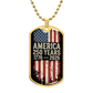 America 250th Anniversary Dog Tag Necklace