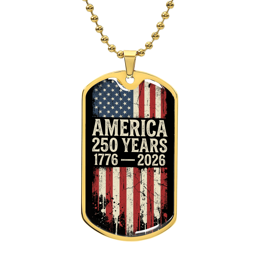 America 250th Anniversary Dog Tag Necklace