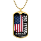 Land Of The Free USA 250th Anniversary Dog Tag Necklace