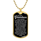To My Grandson – I Will Always Be There Dog Tag Necklace