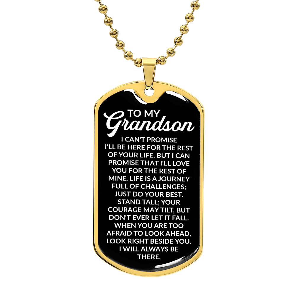 To My Grandson – I Will Always Be There Dog Tag Necklace
