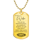 To My Wife Dog Tag Necklace – Christian Gift from Husband