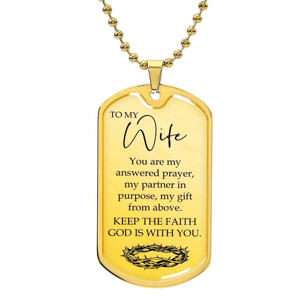 To My Wife Dog Tag Necklace – Christian Gift from Husband