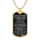 To My Godson – I Love You More Than Words Can Say Dog Tag Necklace