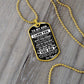 Dad to Son Dog Tag Necklace — Gift for Son