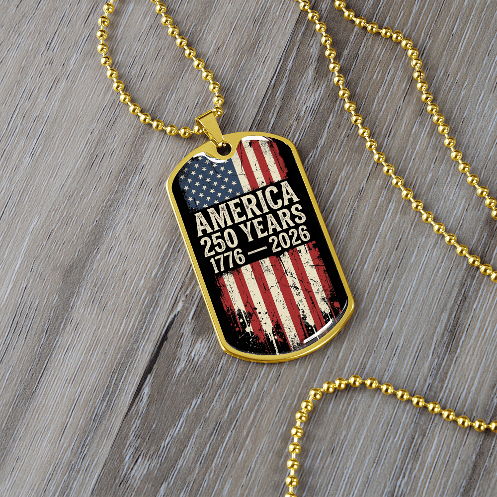 America 250th Anniversary Dog Tag Necklace