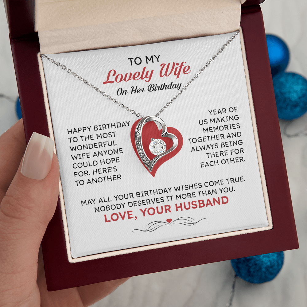 To My Lovely Wife Birthday Necklace – Romantic Gift From Husband