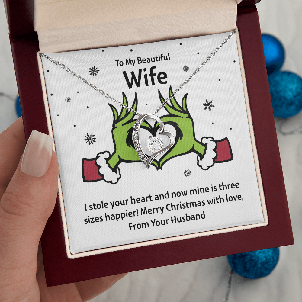 Three Sizes Happier – Christmas Wife Necklace Gift