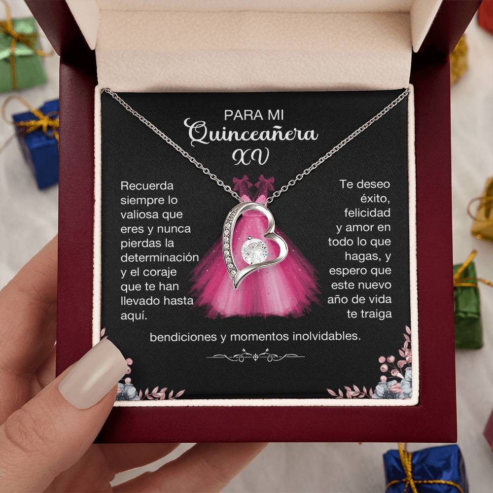 Para Mi Quinceañera XV - Te Deseo Éxito, Felicidad Y Amor (Collar)