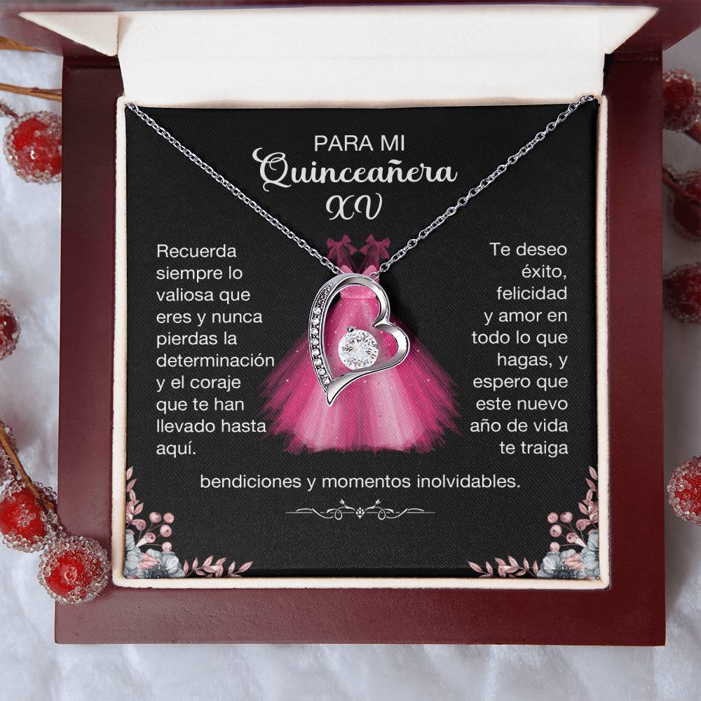 Para Mi Quinceañera XV - Te Deseo Éxito, Felicidad Y Amor (Collar)