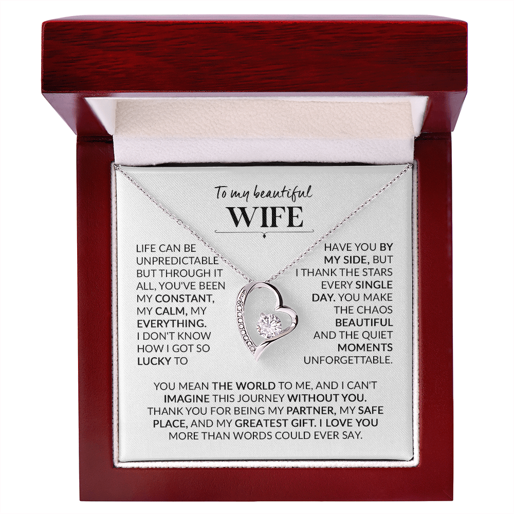 To My Wife – My Constant, My Calm, My Everything Forever Love Necklace