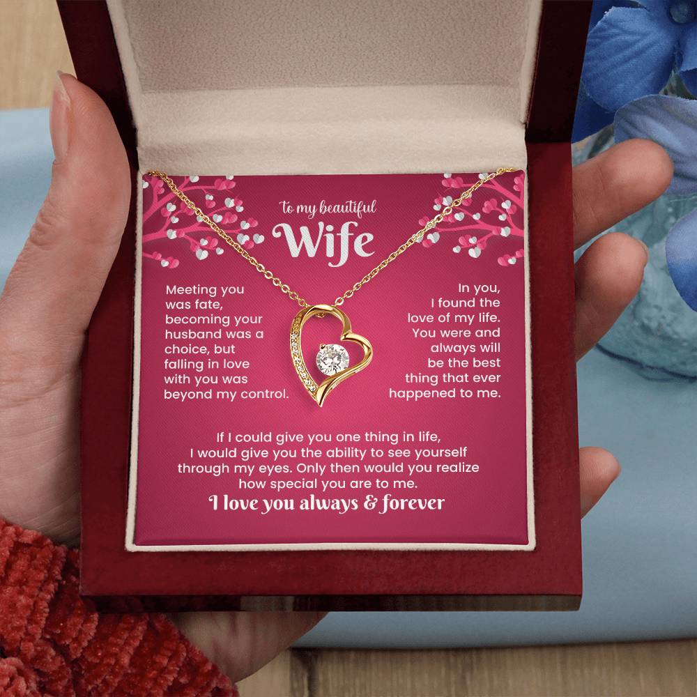 To My Beautiful Wife – I Love You Always Necklace