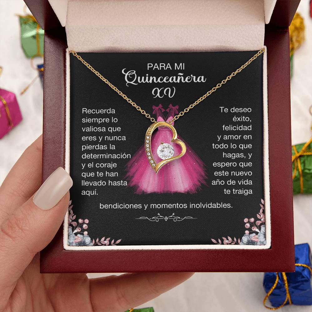 Para Mi Quinceañera XV - Te Deseo Éxito, Felicidad Y Amor (Collar)